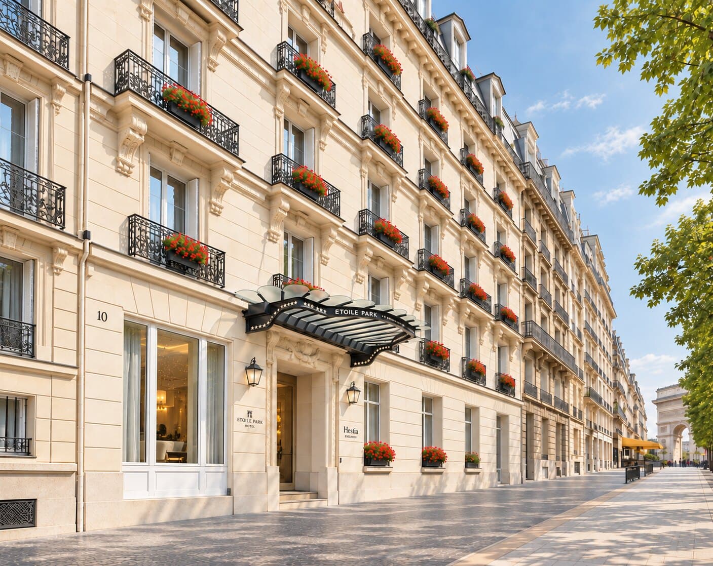 Façade de l’Étoile Park Hotel, avenue Mac-Mahon